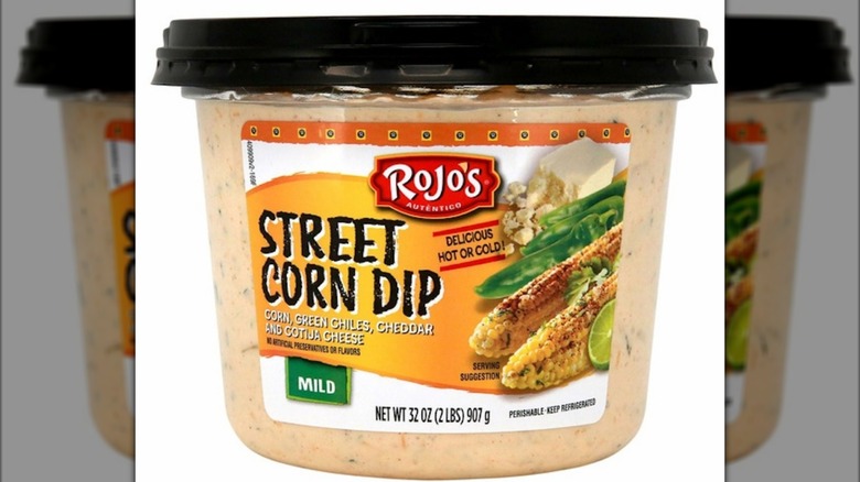 A container of Rojo's Street Corn Dip