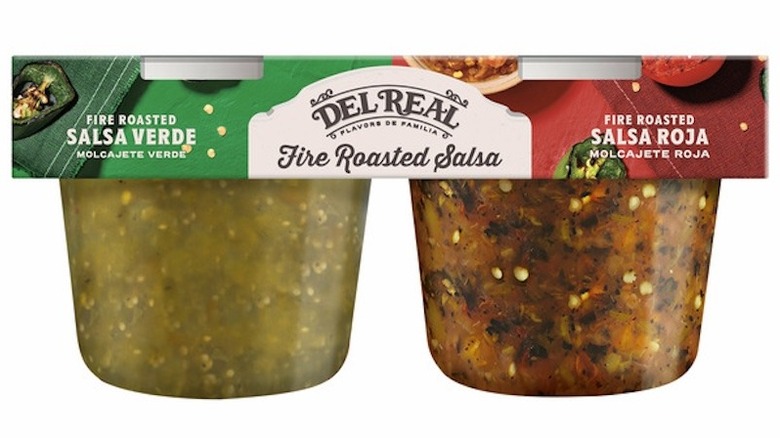 A Del Real Foods Fire Roasted Combo Salsa pack