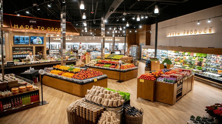 View of produce section in Fresh Market.