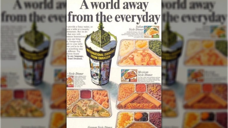 Ad for Swanson International Menu frozen dinners