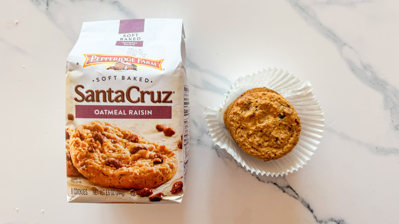 Santa Cruz Oatmeal Raisin on marble countertop