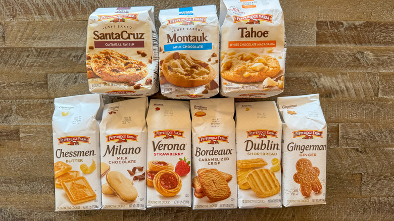 Pepperidge Farm cookies on a wooden background