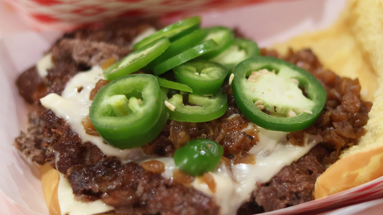 Jalapenos on delicious smash burger
