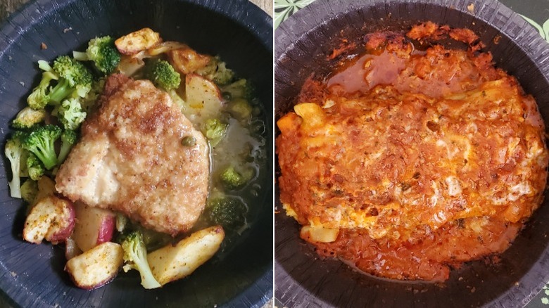 By Chef Ramsay lemon caper chicken and lasagna with Bolognese meat sauce