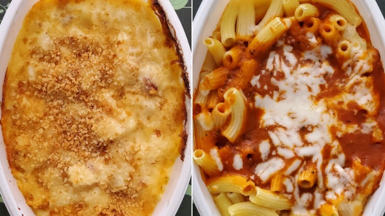 Stouffer's cheddar potato bacon bake and three cheese rigatoni