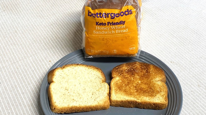 Bettergoods Keto Friendly Honey Wheat Sandwich Bread with two slices