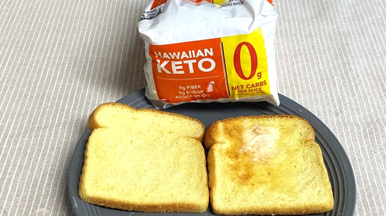 Lewis Bake Shop Better Way Hawaiian Keto Bread and two slices.