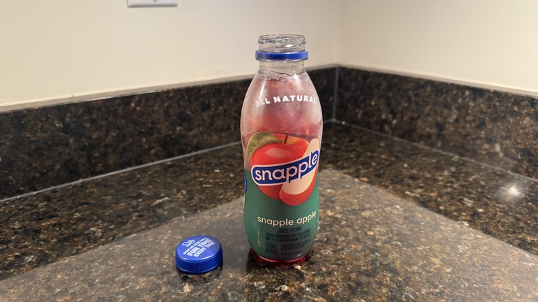 Snapple Apple drink on a countertop