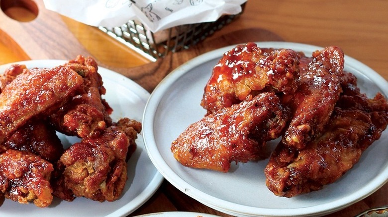 Plates of fried chicken from Bonchon