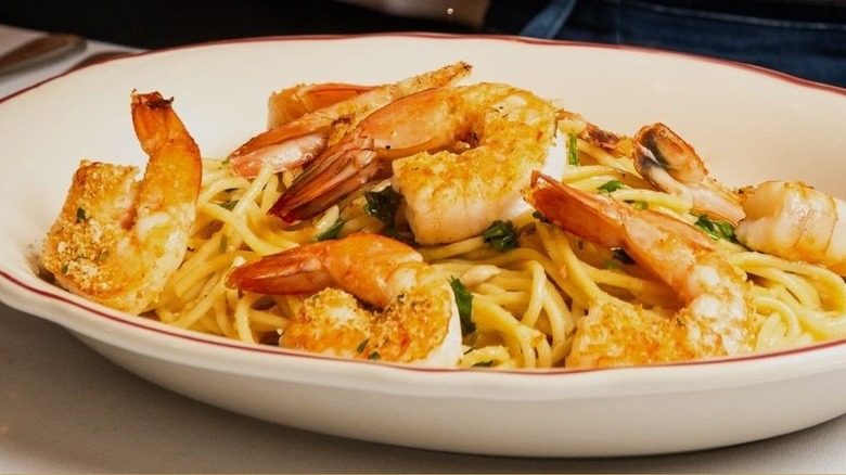 A plate of shrimp scampi at Maggiano's Little Italy