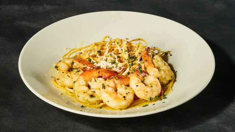 A plate of shrimp scampi at STK Steakhouse