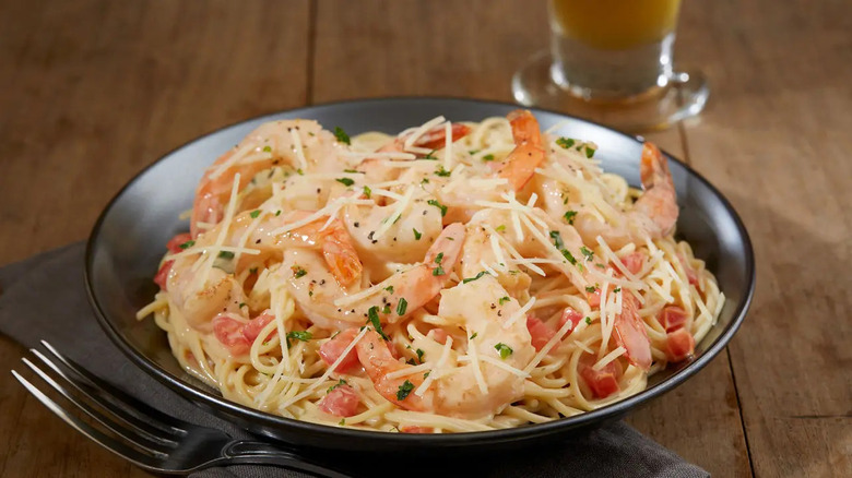 A plate of shrimp scampi at BJ's Brewhouse