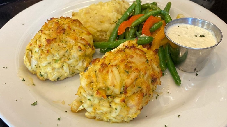 A plate of crab cakes from the Boatyard Bar & Grill in Annapolis