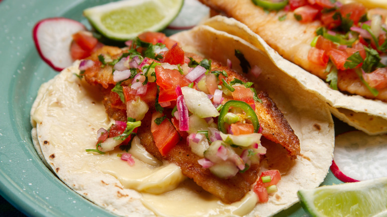 A plate of fish tacos