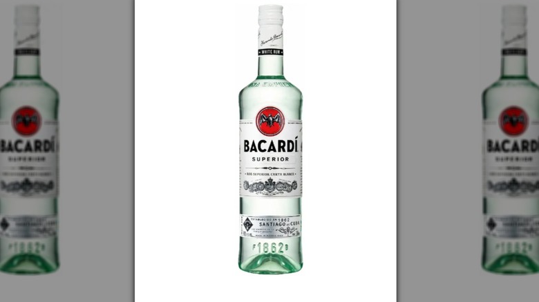 Bottle of Bacardi Superior on a white background