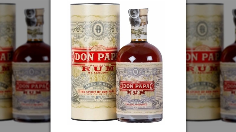 Don Papa aged rum on a white background