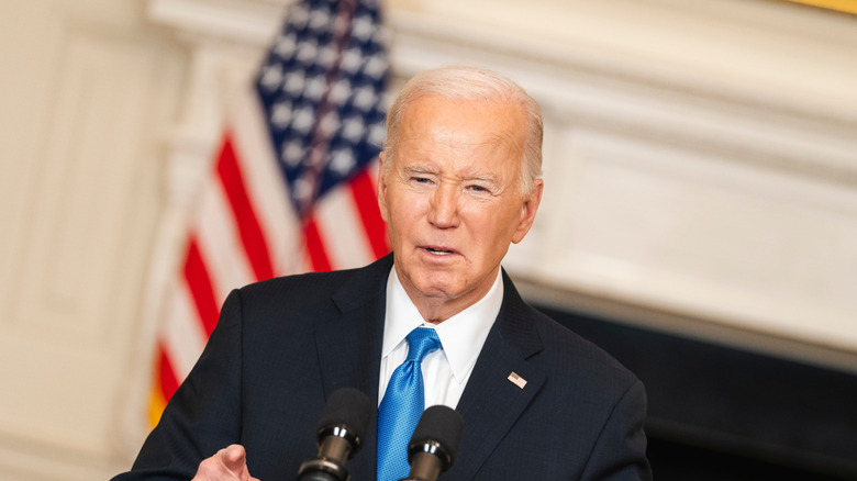 Joe Biden in front of a US flag