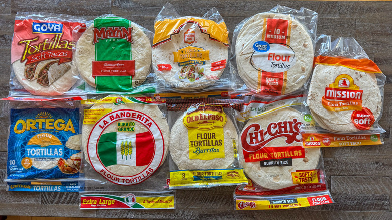 Tortillas on a wooden surface