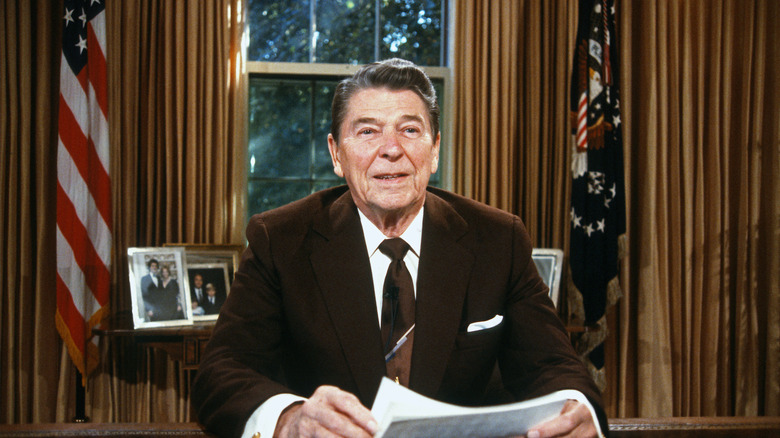 President Ronald Reagan in the Oval Office