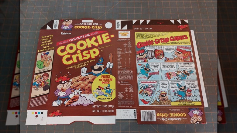 Vintage Cookie Crisp cereal box from 1985