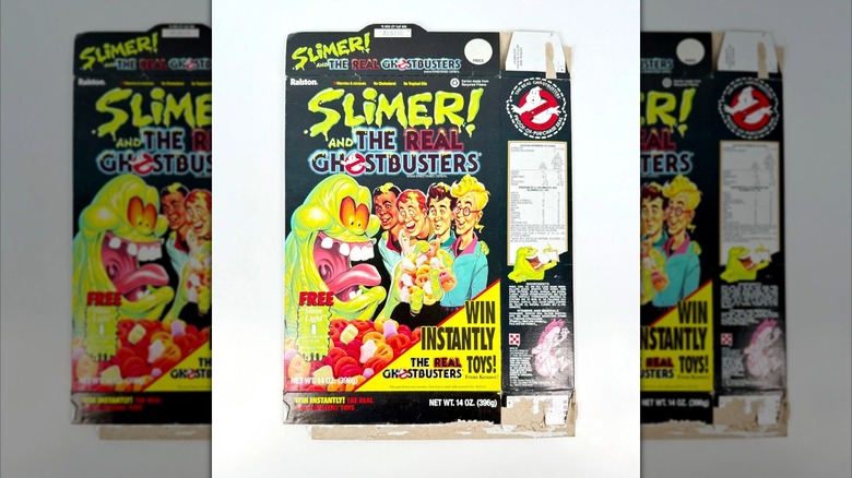 Slimer and Real Ghostbusters vintage cereal box