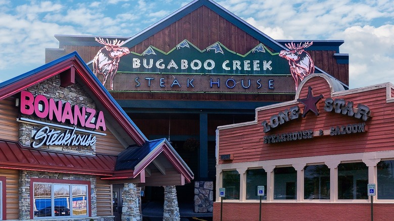 Bonanza, Bugaboo Creek, and Lone Star Steakhouse storefronts
