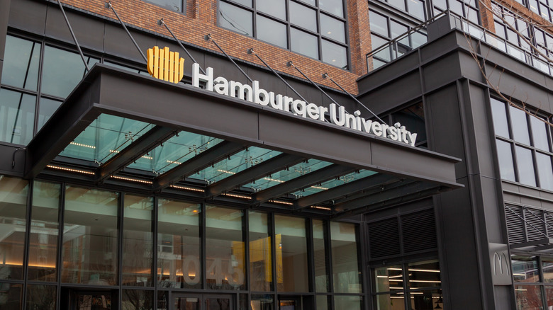 The entrance to the Hamburger University in Chicago, Illinois