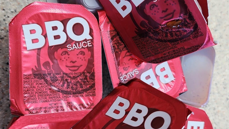 Multiple containers of Wendy's BBQ Sauce