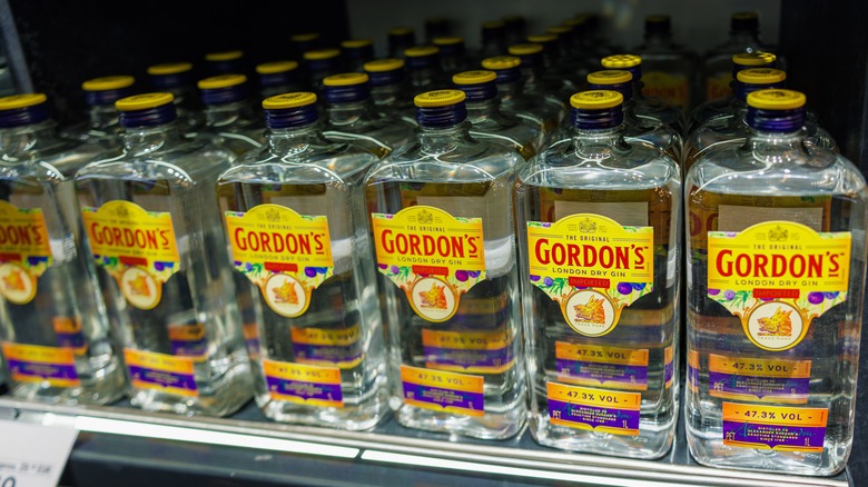Multiple bottles of Gordon's gin