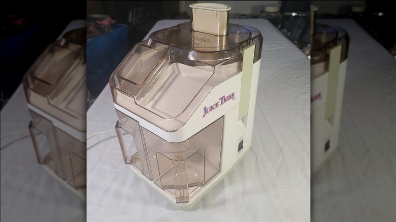 Vintage Juice Tiger juicer on a table