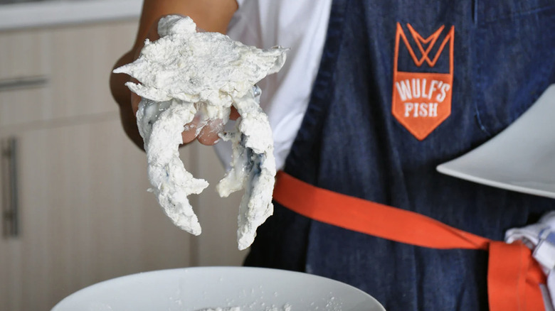 soft-shell crab dredged in flour