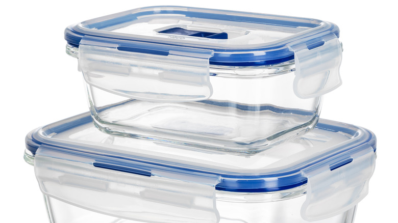 glass storage containers stacked together