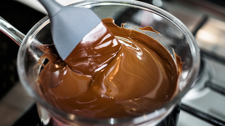Melting chocolate in bowl