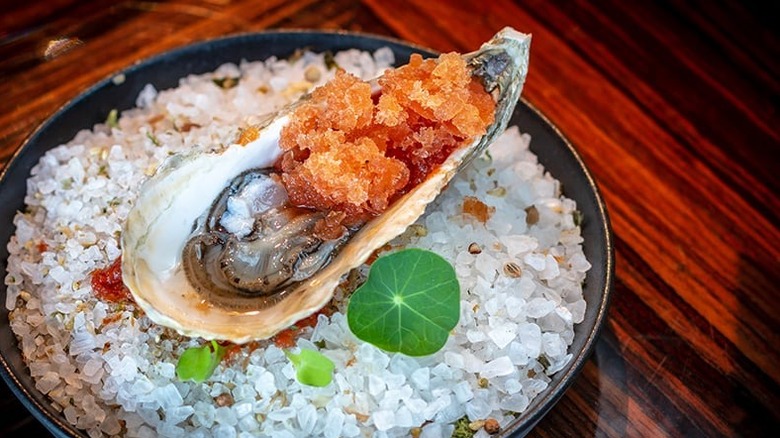 An oyster dish from Cocina de Autor Los Cabos in San José del Cabo