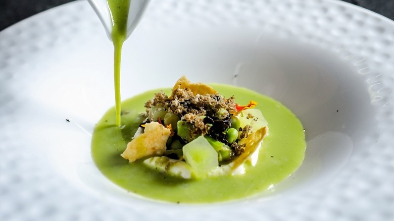 A fine dining appetizer at HA' in Playa del Carmen