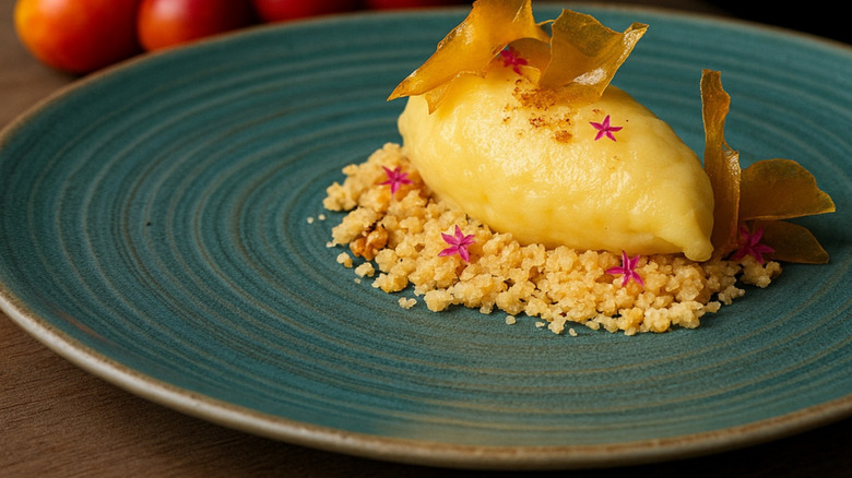 A sorbet dessert at Los Danzantes Oaxaca in Oaxaca