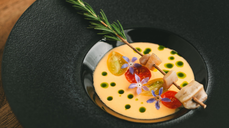 An appetizer dish at Olivea Farm to Table in Ensenada