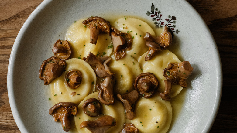 A pasta dish with mushrooms at Rosetta in Mexico City