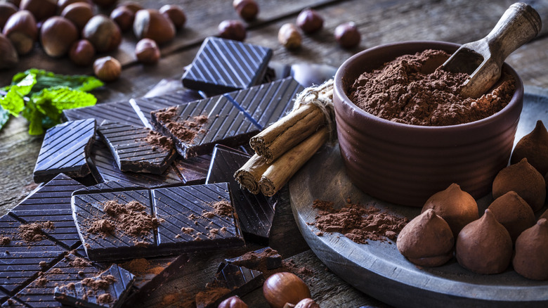 Various chocolate products
