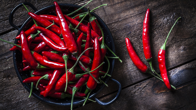 Bowl of hot chilis