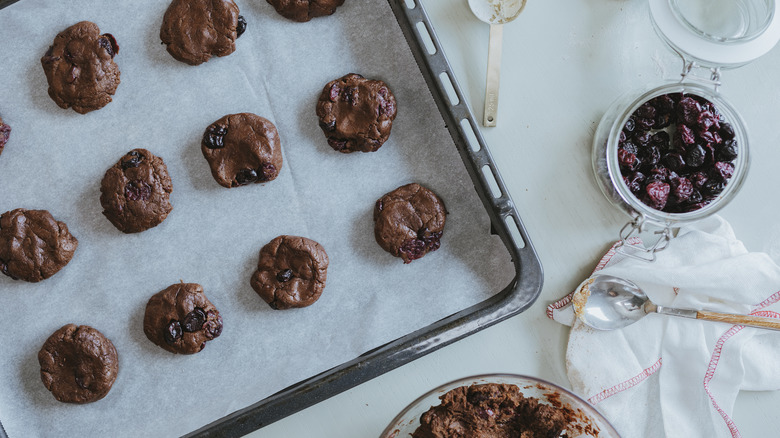 cookies on a baking tray