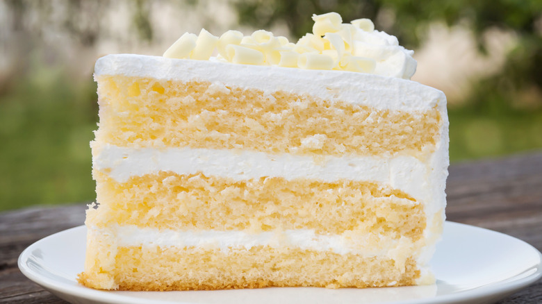 Slice of yellow cake