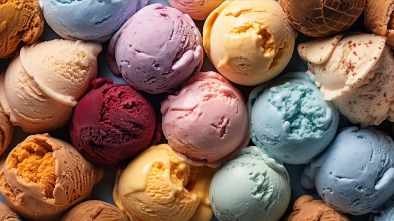 assorted ice cream flavors