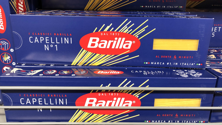 boxes of barilla pasta