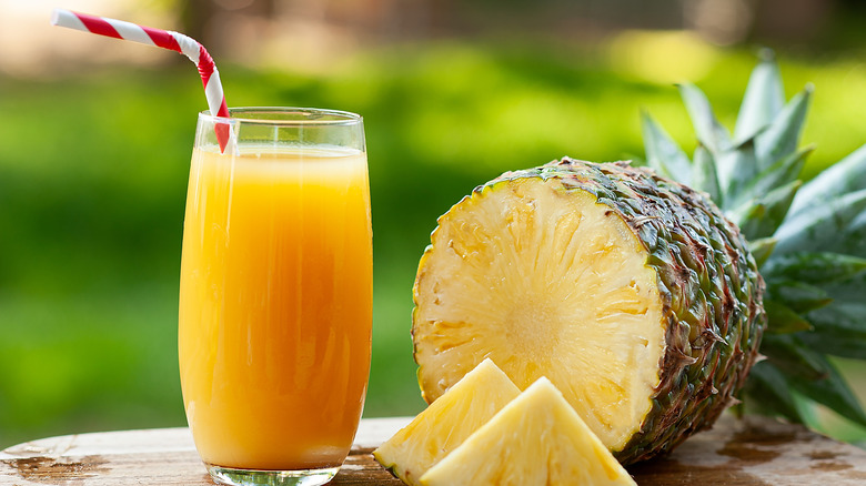 pineapple juice in a summery backshot