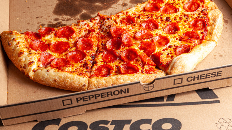 A pepperoni pizza from Costco