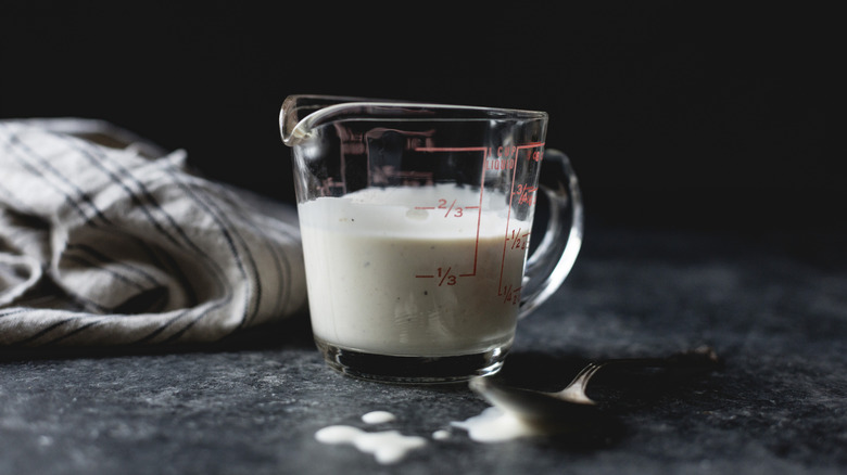buttermilk in a glass measuring cup