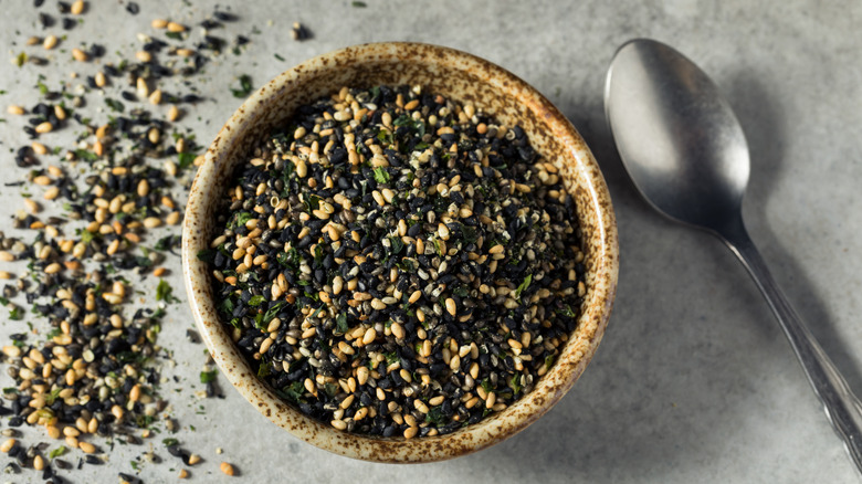 A bowl of furikake seasoning.