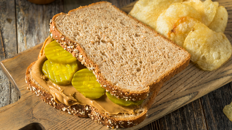 peanut butter and pickle sandwich