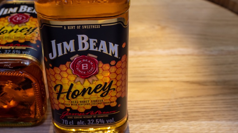 A bottle of Jim Beam Honey